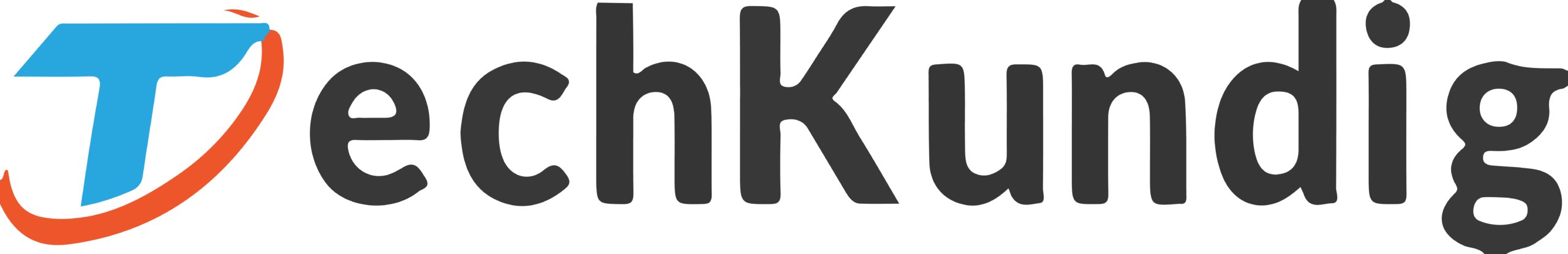 TechKundig Donkere tekst TechKingding logo: a blue T with an orange curved underline, followed by the dark gray wordmark TechKingding.
